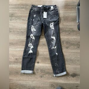 Judy Blue Charcoal Boyfriend Fit Jeans